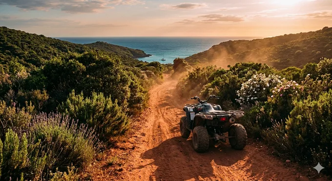 Quad dans le maquis corse